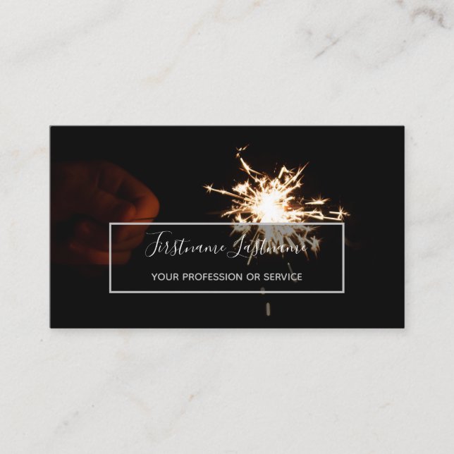 Abstraktens fyrverkeripjäs med lång exponeringstri visitkort (Framsida)