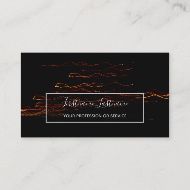 Abstraktens fyrverkeripjäs med lång exponeringstri visitkort (Framsida)