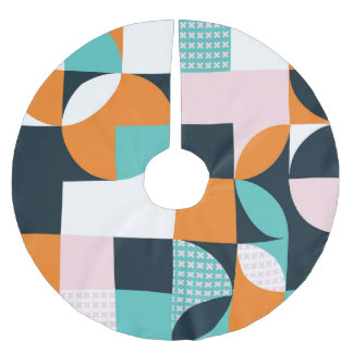 Abstraktens geometri: Färg 3D-effekt. Julgransmatta Borstad Polyester