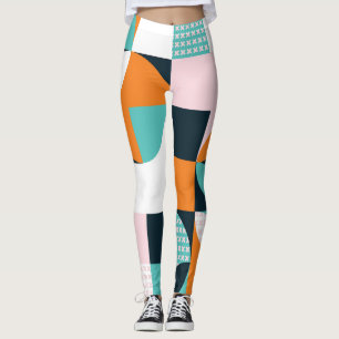 Abstraktens geometri: Färg 3D-effekt. Leggings