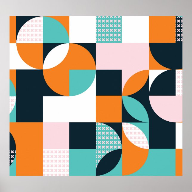 Abstraktens geometri: Färg 3D-effekt. Poster (Framsidan)