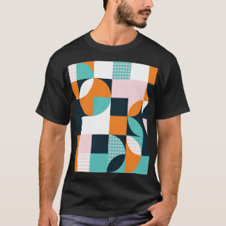 Abstraktens geometri: Färg 3D-effekt. T Shirt
