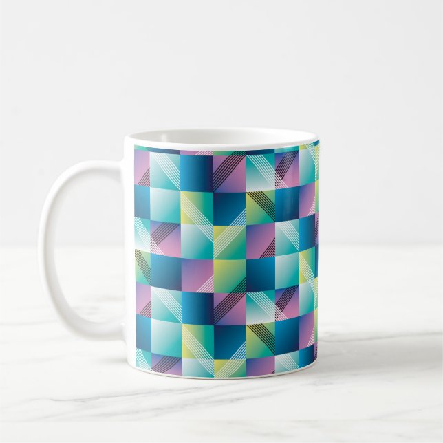 Abstraktens geometri sömlös mönster kaffemugg (Vänster)