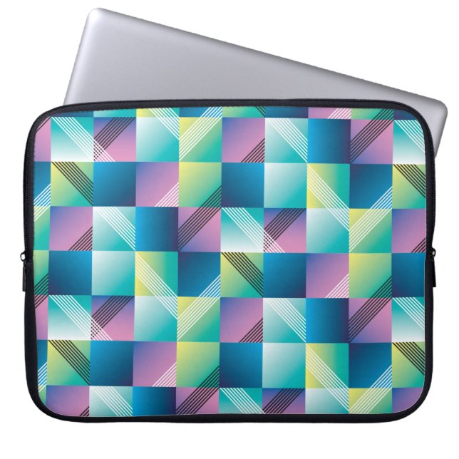 Abstraktens geometri sömlös mönster laptop fodral (Framsidan)