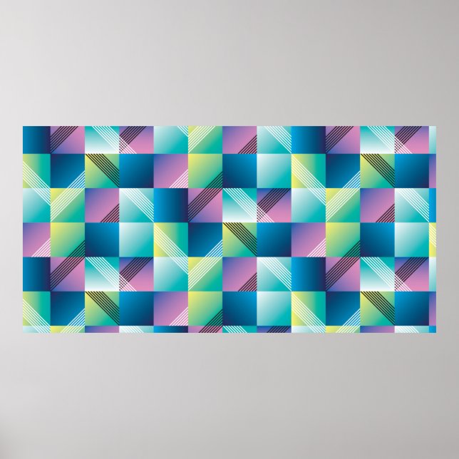 Abstraktens geometri sömlös mönster poster (Framsidan)
