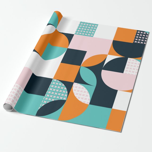 Abstraktens geometriska bakgrund med kvadrater,tri presentpapper (Utrullad)