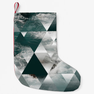 abstraktens geometriska bakgrund med trianglar. liten julstrumpa