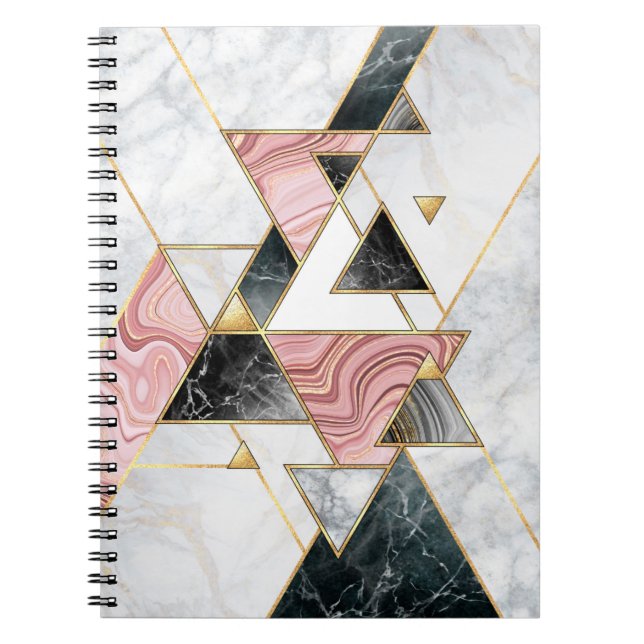 Abstraktens geometriska bakgrund. Modern marble mo Anteckningsbok (Framsidan)