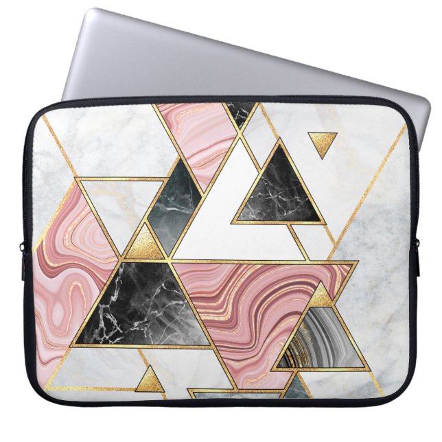 Abstraktens geometriska bakgrund. Modern marble mo Laptop Fodral (Framsidan)