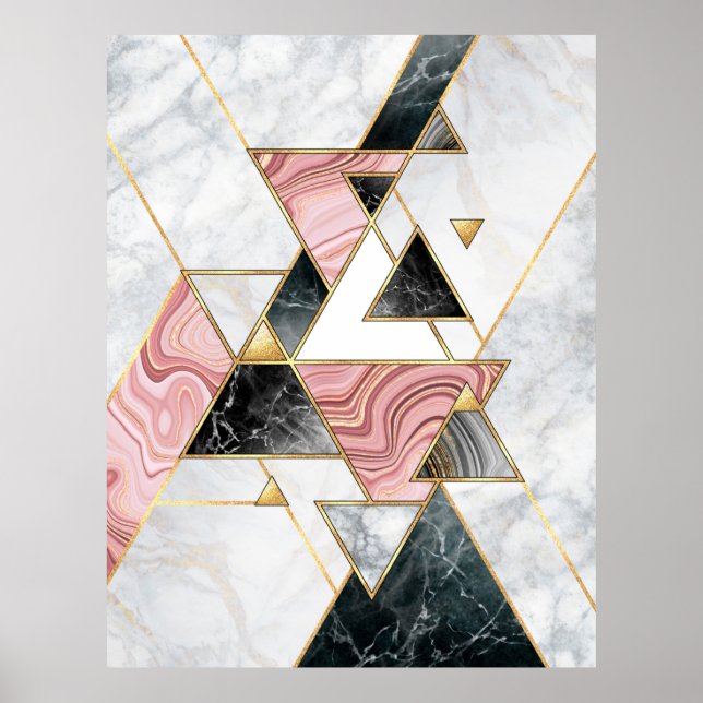 Abstraktens geometriska bakgrund. Modern marble mo Poster (Framsidan)