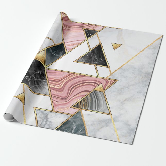 Abstraktens geometriska bakgrund. Modern marble mo Presentpapper (Utrullad)
