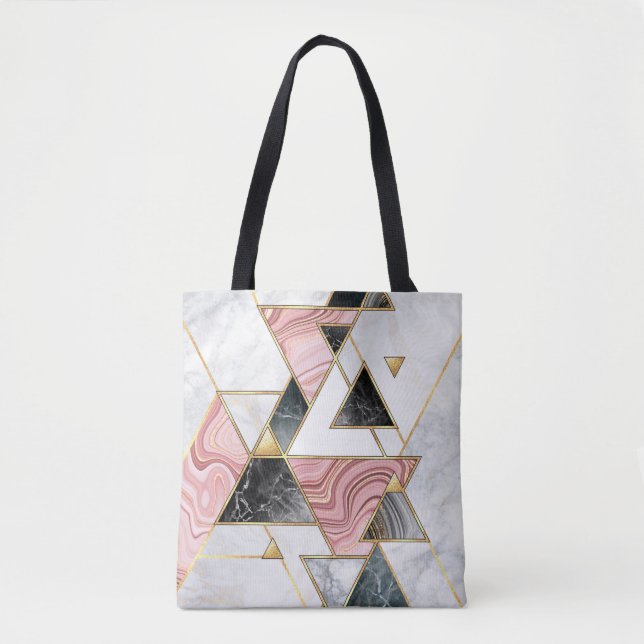 Abstraktens geometriska bakgrund. Modern marble mo Tygkasse (Framsida)