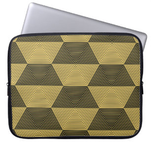 Abstraktens geometriska bakgrund. Sexkantsmaska me Laptop Fodral
