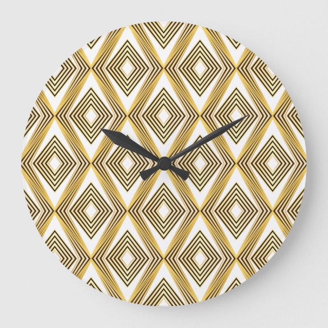 Abstraktens geometriska bakgrundsbild Art Deco Stor Klocka (Framsida)