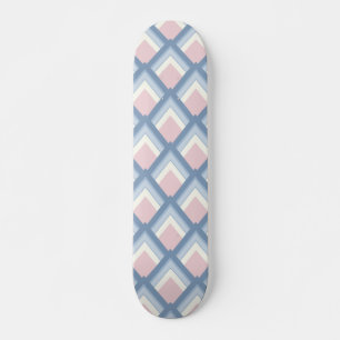 Abstraktens geometriska, blå, rosa och benvita mini skateboard bräda 18,5 cm