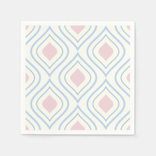 Abstraktens geometriska, blå, rosa och benvita pappersservett