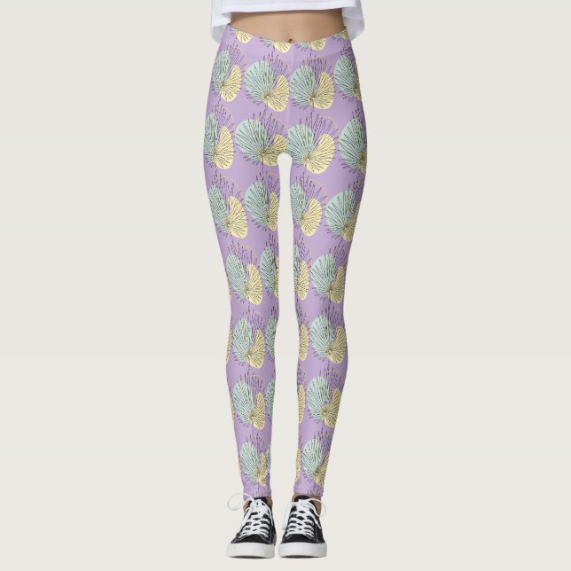 Abstraktens geometriska Blommigt Leggings (Framsida)