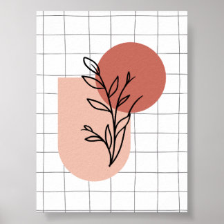 Abstraktens geometriska botaniska Poster - minimal