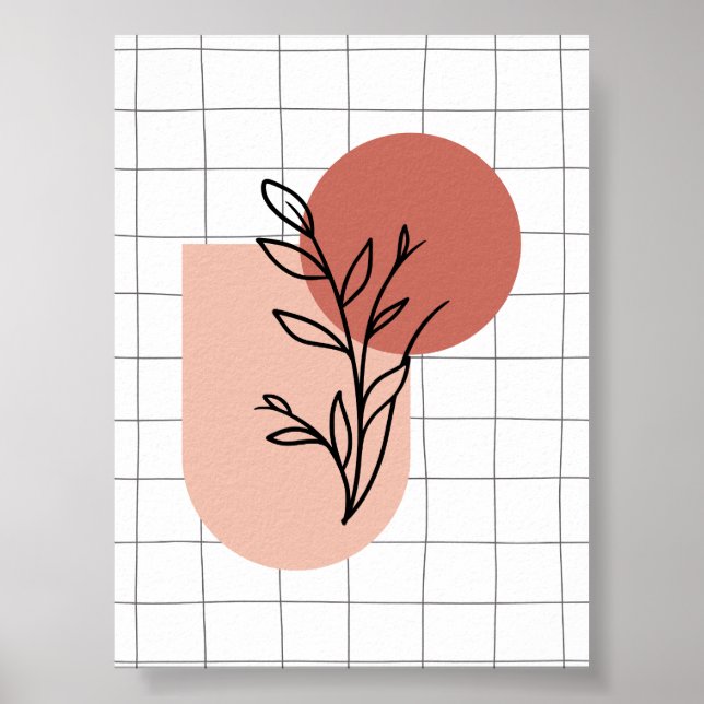Abstraktens geometriska botaniska Poster - minimal (Framsidan)