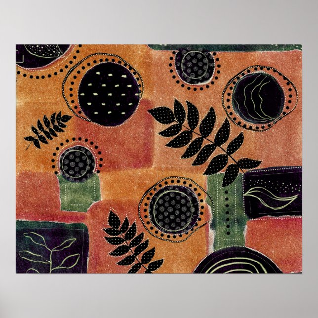 Abstraktens geometriska cirklar Former och Löv | Poster (Framsidan)