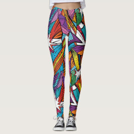 Abstraktens geometriska digitala mönster 25 - Legg Leggings