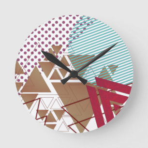 Abstraktens geometriska figurer mönster rund klocka