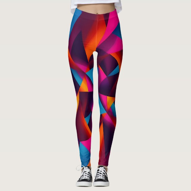 abstraktens geometriska former leggings (Framsida)