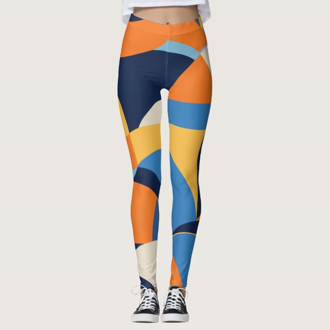 Abstraktens geometriska former leggings (Framsida)