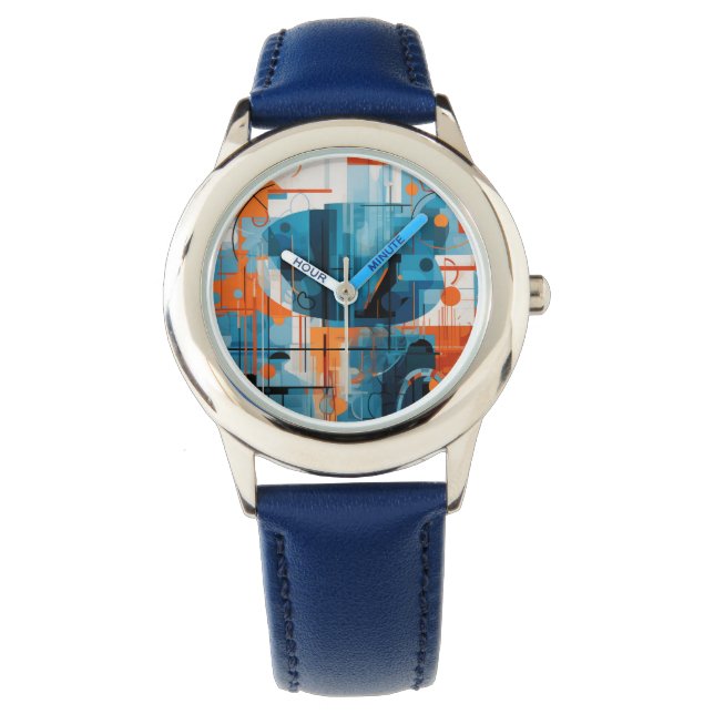 Abstraktens geometriska former - sammansättning armbandsur (Framsida)