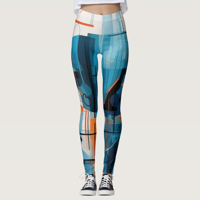 Abstraktens geometriska former - sammansättning leggings (Framsida)