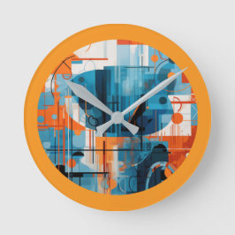 Abstraktens geometriska former - sammansättning rund klocka