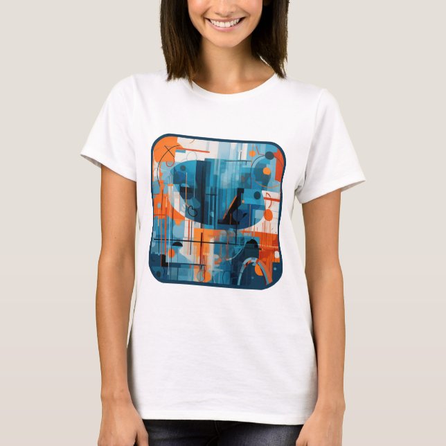 Abstraktens geometriska former - sammansättning t shirt (Framsida)