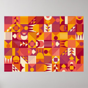 Abstraktens geometriska former sömlösa mönster poster