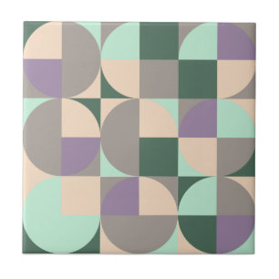Abstraktens geometriska grönt lavender beige kakelplatta
