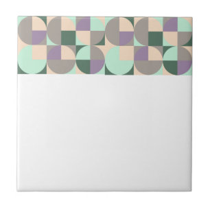 Abstraktens geometriska grönt lavender beige kakelplatta