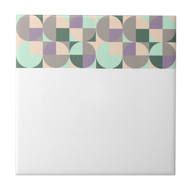Abstraktens geometriska grönt lavender beige kakelplatta (Framsidan)