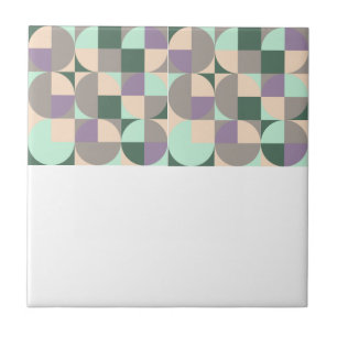 Abstraktens geometriska grönt lavender beige kakelplatta