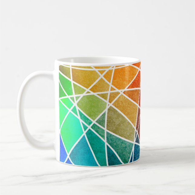 abstraktens geometriska grunge bakgrundsabstrakt,å kaffemugg (Vänster)