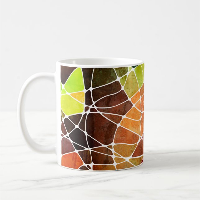 abstraktens geometriska grunge bakgrundsabstrakt,  kaffemugg (Vänster)