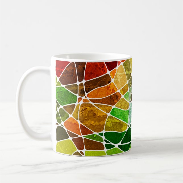abstraktens geometriska grunge bakgrundsmönster,gr kaffemugg (Vänster)