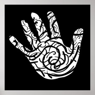 abstraktens geometriska handflatan-hand poster