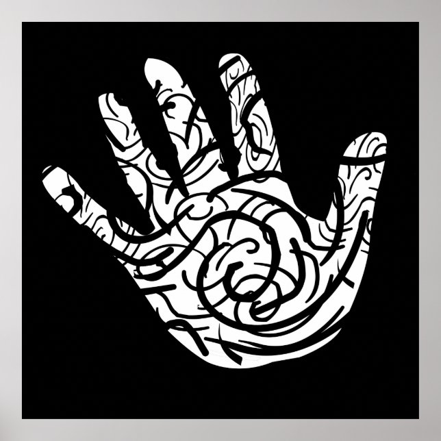 abstraktens geometriska handflatan-hand poster (Framsidan)
