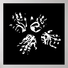 abstraktens geometriska handflatan händer poster