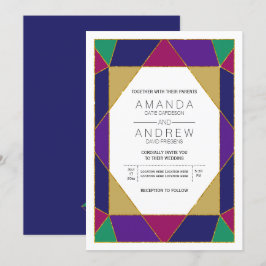 Abstraktens geometriska juvel gemstone, moderna br inbjudningar