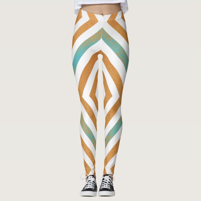 Abstraktens geometriska kvadratdesign leggings (Framsida)