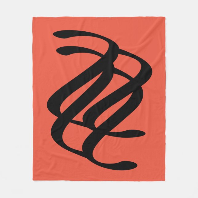 abstraktens geometriska linjekonst fleecefilt (Framsidan)