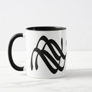 abstraktens geometriska linjekonst mugg