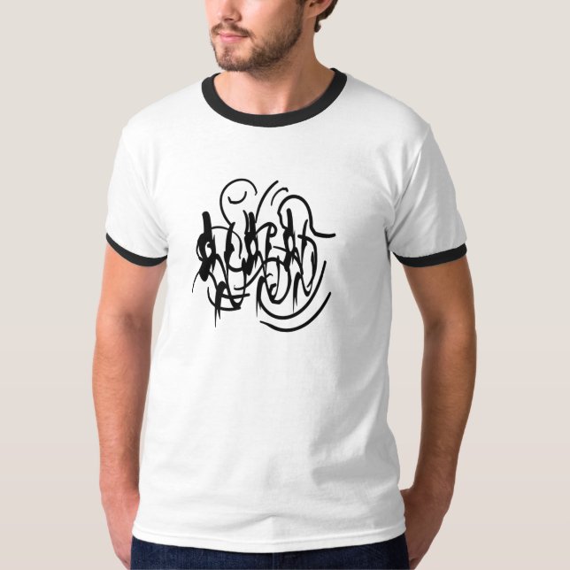 abstraktens geometriska linjekonst t shirt (Framsida)