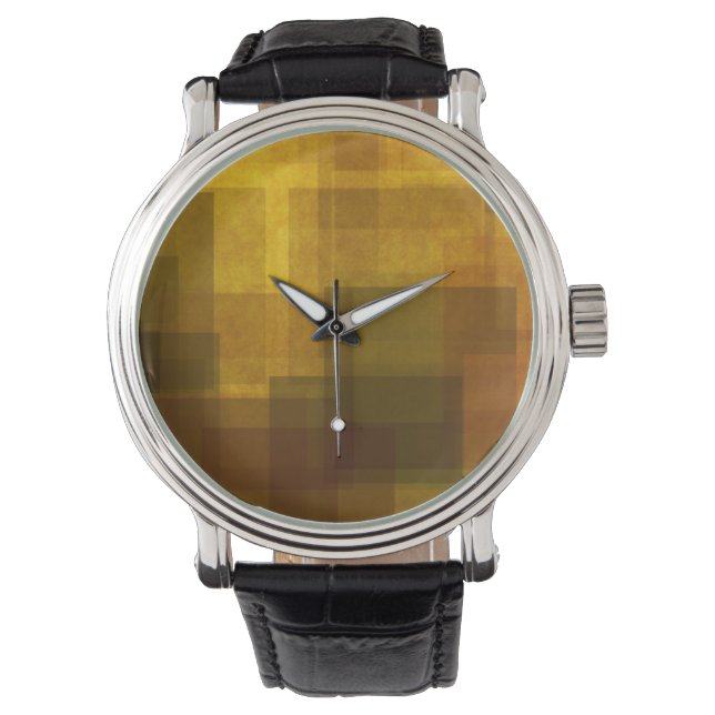 abstraktens geometriska  med färgstark konsfärg vi armbandsur (Framsida)