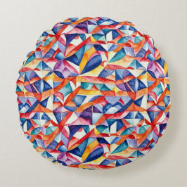 Abstraktens geometriska mönster 23 - Rund Dekorati Kudde